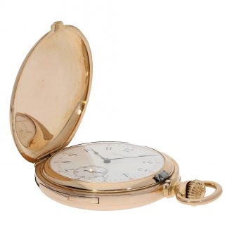 Swiss 18K gold hunting cased repeating lever watch Circa 1890