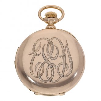 Swiss 18K gold hunting cased repeating lever watch Circa 1890
