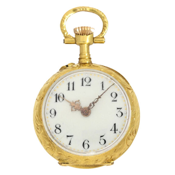 French gold, red enemal watch with chatelaine Circa 1890 French gold, red enemal watch with chatelaine Circa 1890