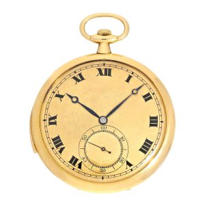 Very flat Swiss gold minute repeater watch Circa 1905