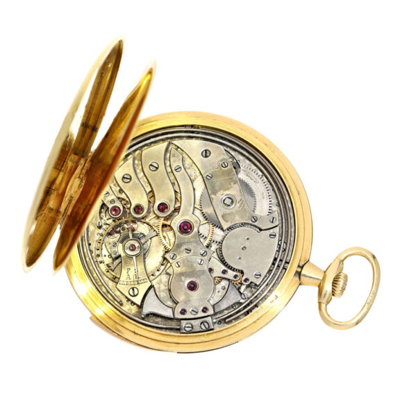 Very flat Swiss gold minute repeater watch Circa 1905 Very flat Swiss gold minute repeater watch Circa 1905