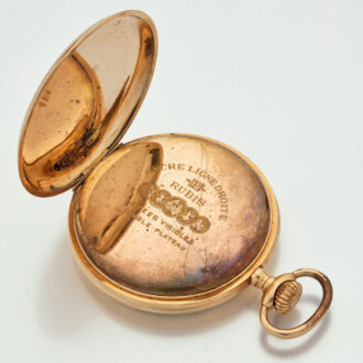 Swiss lever watch in a 14k gold open faced case Circa 1910 Swiss lever watch in a 14k gold open faced case Circa 1910