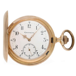 Heavy Swiss 14K gold full hunter cased pocket watch Circa 1900