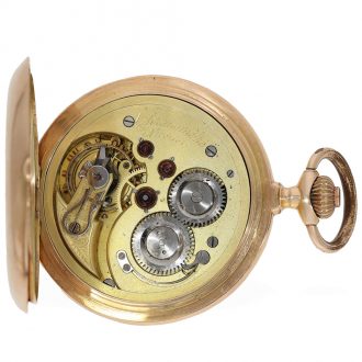 Heavy Swiss 14K gold full hunter cased pocket watch Circa 1900