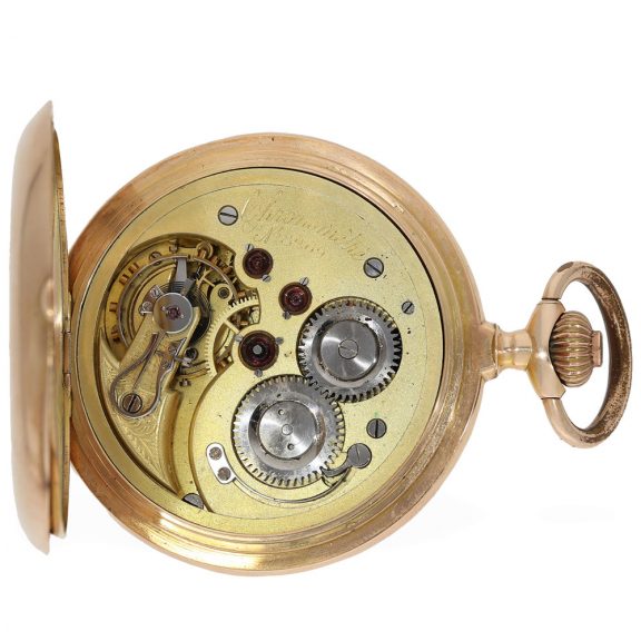 Heavy Swiss 14K gold full hunter cased pocket watch Circa 1900 Heavy Swiss 14K gold full hunter cased pocket watch Circa 1900