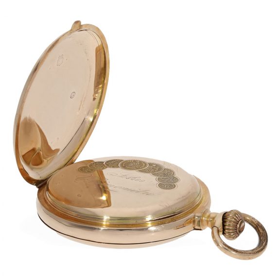 Heavy Swiss 14K gold full hunter cased pocket watch Circa 1900 Heavy Swiss 14K gold full hunter cased pocket watch Circa 1900