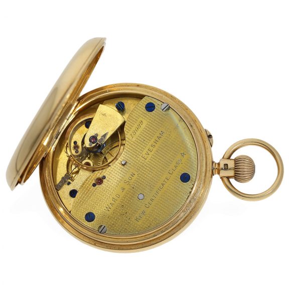 English 18 carat gold KEW A Class A chronometer watch Circa 1883 English 18 carat gold KEW A Class A chronometer watch Circa 1883