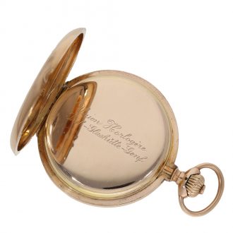German 14 carat gold hunting cased lever watch Circa 1902
