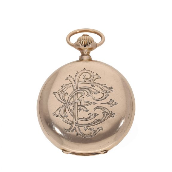 German 14 carat gold hunting cased lever watch Circa 1902 German 14 carat gold hunting cased lever watch Circa 1902