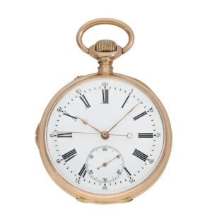 Swiss 18 carat gold technically highly interesting watch Circa 1882