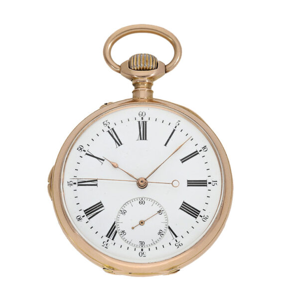 Swiss 18 carat gold technically highly interesting watch Circa 1882