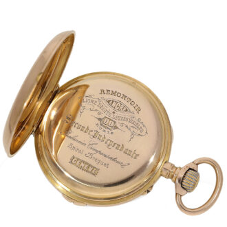 Swiss 18 carat gold technically highly interesting watch Circa 1882