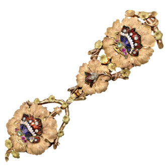 Unique 18K gold small watch with chatelaine Circa 1900