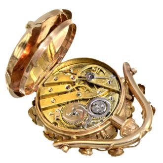 Unique 18K gold small watch with chatelaine Circa 1900