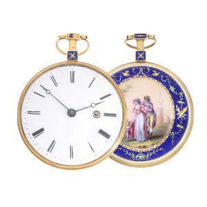 Swiss rare gold watch with virgule escapement Circa 1800