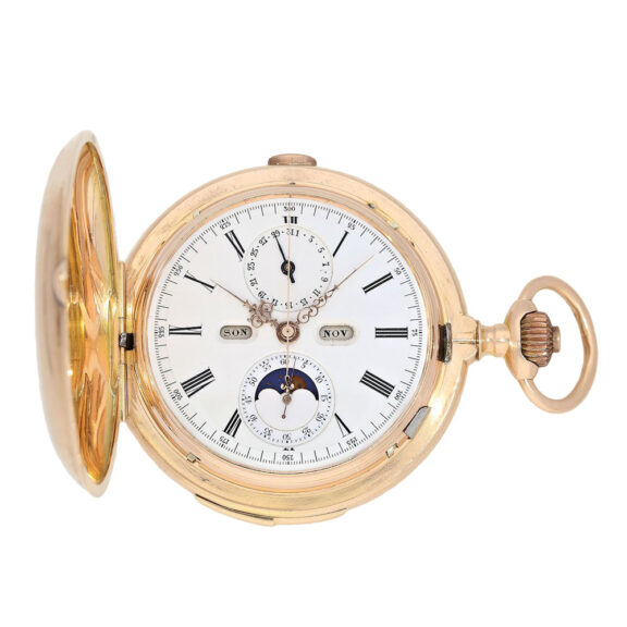 Swiss gold hunting cased astronomical watch Circa 1900
