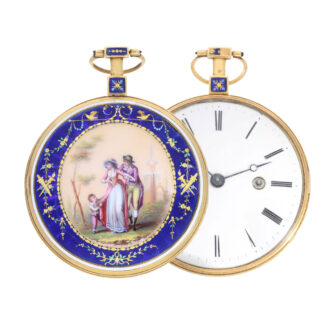 Swiss rare gold watch with virgule escapement Circa 1800