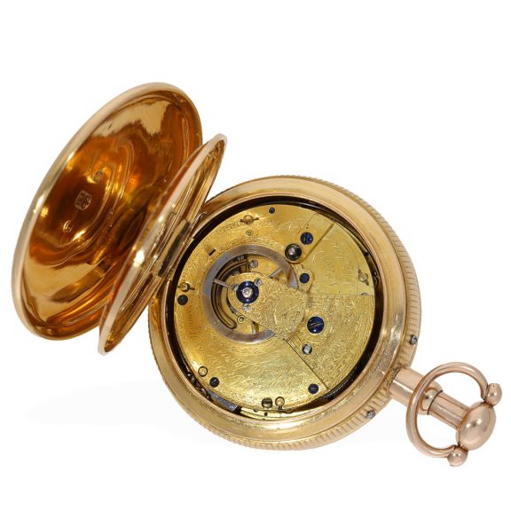 English technically interesting gold repeating duplex watch Circa 1812 English technically interesting gold repeating duplex watch Circa 1812