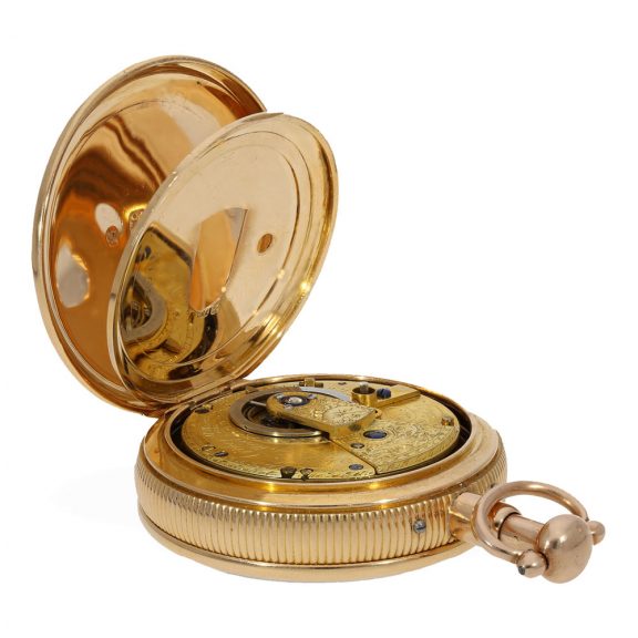 English technically interesting gold repeating duplex watch Circa 1812 English technically interesting gold repeating duplex watch Circa 1812