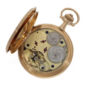 German large 18K gold hunting cased Louis XV watch Circa 1912