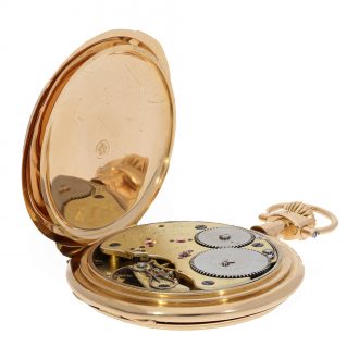 German large 18K gold hunting cased Louis XV watch Circa 1912