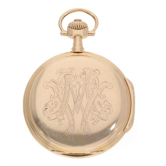 German large 18K gold hunting cased Louis XV watch Circa 1912 German large 18K gold hunting cased Louis XV watch Circa 1912