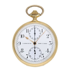 French 18 carat gold rare antimagnetic chronograph Circa 1905