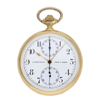 French 18 carat gold rare antimagnetic chronograph Circa 1905