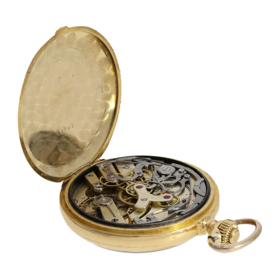 French 18 carat gold rare antimagnetic chronograph Circa 1905 French 18 carat gold rare antimagnetic chronograph Circa 1905
