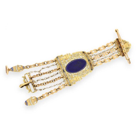 French watch with miniature painting and Chatelaine Circa 1770 French watch with miniature painting and Chatelaine Circa 1770
