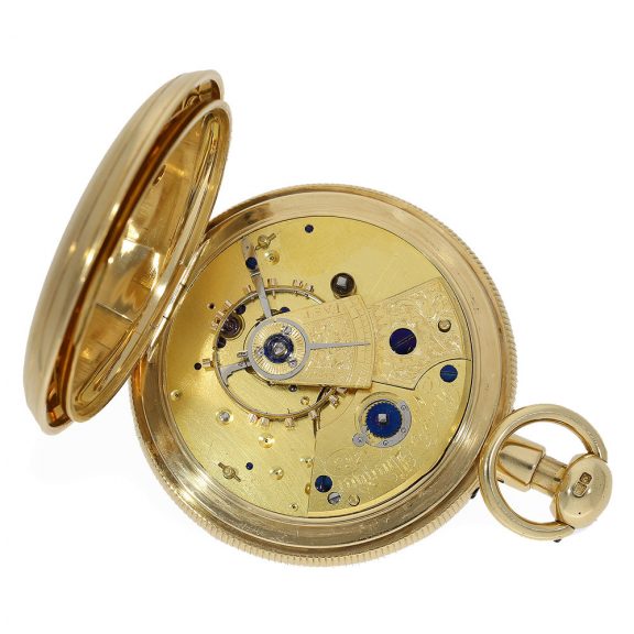English 18K gold minute repeating duplex watch Circa 1823 English 18K gold minute repeating duplex watch Circa 1823