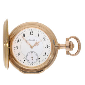 German 14K gold hunting cased Louis XV pocket watch Circa 1915