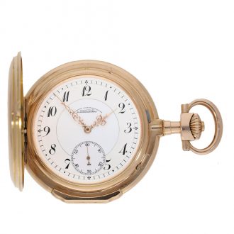 German 14K gold hunting cased Louis XV pocket watch Circa 1915