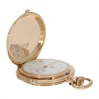 German 14K gold hunting cased Louis XV pocket watch Circa 1915