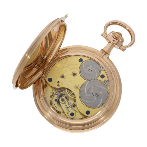 German 14K gold hunting cased Louis XV pocket watch Circa 1915 German 14K gold hunting cased Louis XV pocket watch Circa 1915