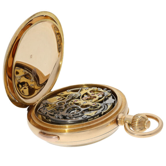 Swiss 18 carat gold fine chronograph compteur Circa 1890 Swiss 18 carat gold fine chronograph compteur Circa 1890