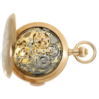 Swiss 18 carat gold fine chronograph compteur Circa 1890 Swiss 18 carat gold fine chronograph compteur Circa 1890