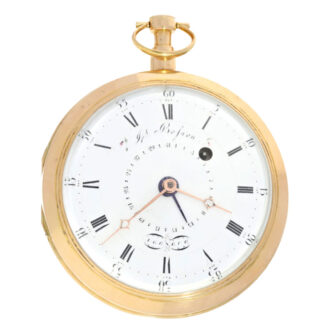 Swiss gold, enamel open faced pocket watch Circa 1785 Swiss gold, enamel open faced pocket watch Circa 1785