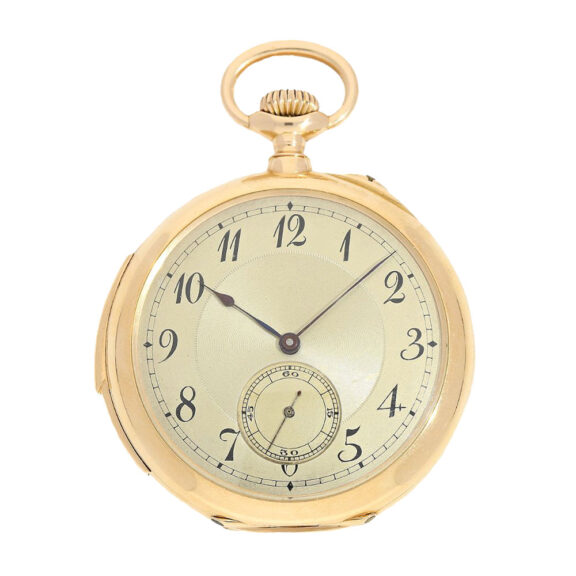 Swiss gold open faced minute repeater watch Circa 1915