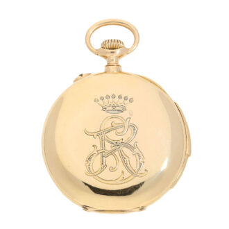 Swiss gold open faced minute repeater watch Circa 1915