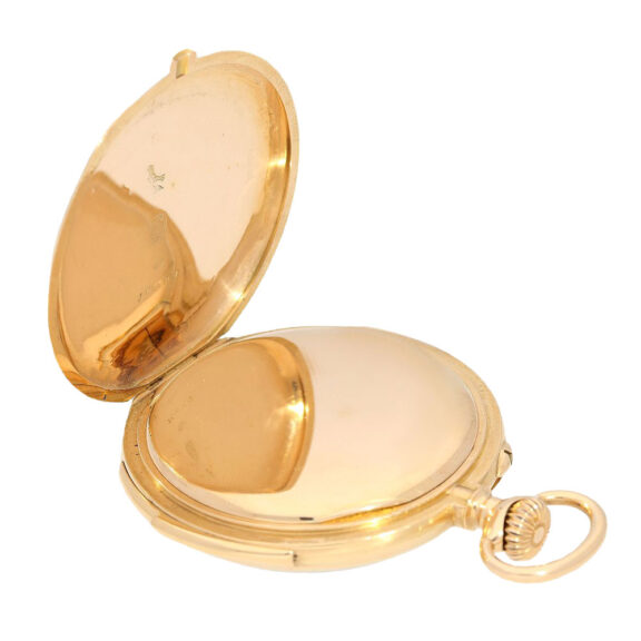 Swiss gold open faced minute repeater watch Circa 1915 Swiss gold open faced minute repeater watch Circa 1915