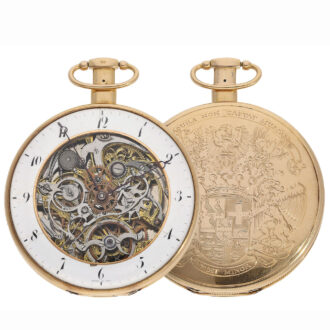 Swiss flat open face Lépine with skeletonized striking mechanism Circa 1820