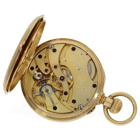 Swiss 18 carat gold deck chronometer in original case Circa 1910 Swiss 18 carat gold deck chronometer in original case Circa 1910