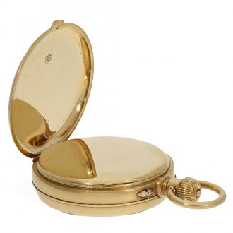 Swiss 18 carat gold deck chronometer in original case Circa 1910