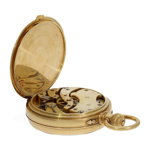 Swiss 18 carat gold deck chronometer in original case Circa 1910 Swiss 18 carat gold deck chronometer in original case Circa 1910