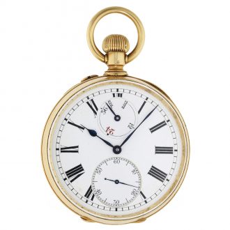 Swiss 18 carat gold deck chronometer in original case Circa 1910