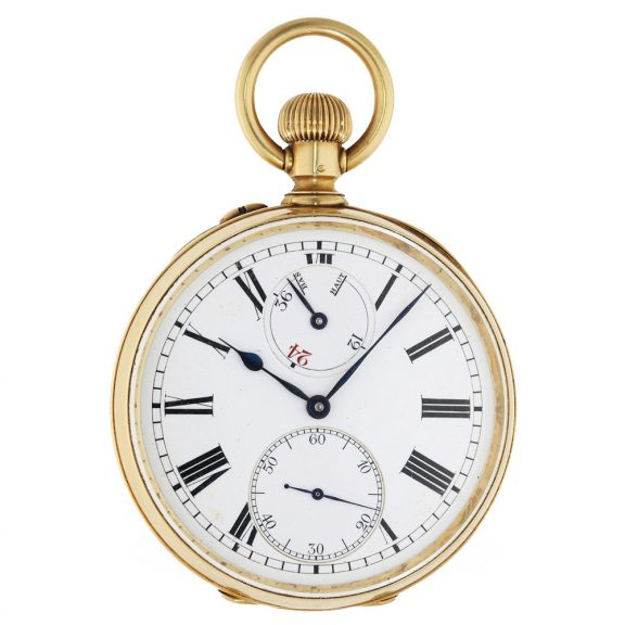 Swiss 18 carat gold deck chronometer in original case Circa 1910