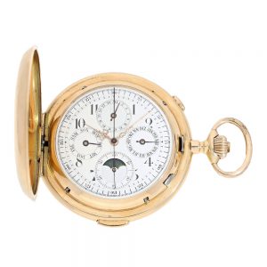 Swiss gold astronomical repeating pocket watch Circa 1910