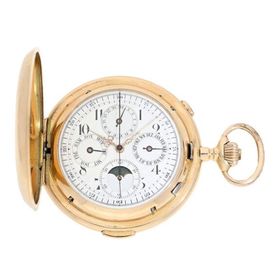 Swiss gold astronomical repeating pocket watch Circa 1910