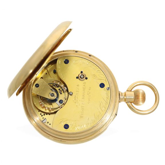 English 18 carat gold deck watch with carousel and chronograph Circa 1903 English 18 carat gold deck watch with carousel and chronograph Circa 1903
